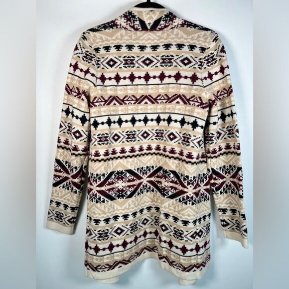 NWT LUCKY BRAND Aztec‎ Jacquard Open Front Long Sleeve Knit Cardigan Size S - Picture 4 of 15